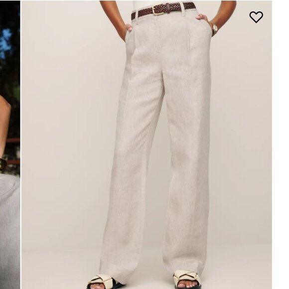 Reformation Pants - Reformation Petites Alex Linen Pant, Oatmeal -- 2P